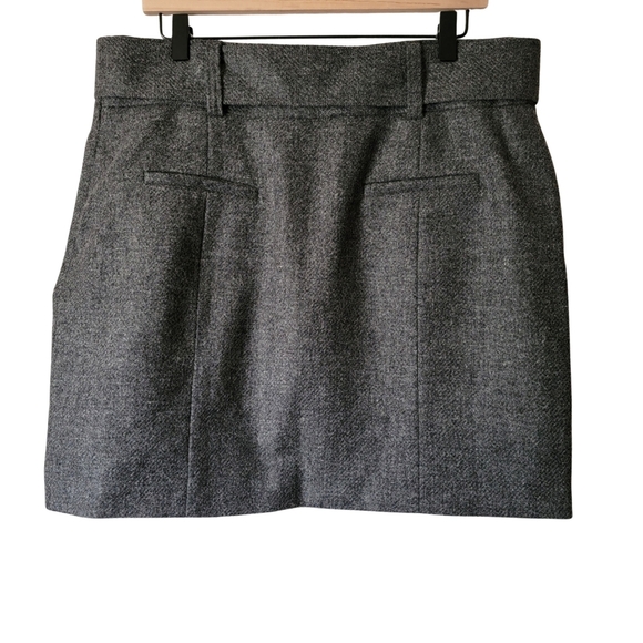 Sezane Gillie Skirt - Charcoal Gray Size FR 44/US 12 - 100% Virgin Wool - Picture 4 of 11